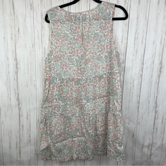 Joie 100% Linen Sleeveless Ditsy Floral Tiered Babydoll Mini Dress Size Large - Picture 5 of 5